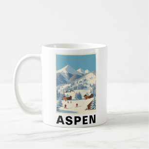 Caneca De Café Aspen Skiing, Viagens vintage do Colorado