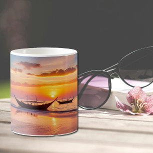 Caneca De Café Assalto do sol na praia de Al Wakrah - Qatar