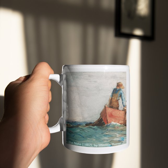 Caneca De Café Assalto Nas Redes (1887) Por Winslow Homer (Hauling In The Nets (1887) By Winslow Homer Mug)