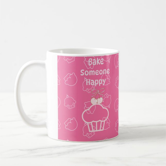 Caneca De Café Assar rosa feliz (Esquerda)