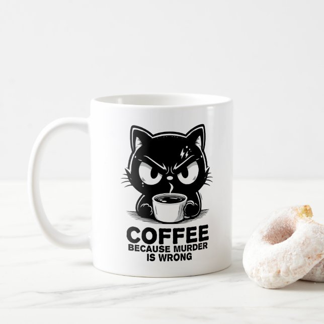 Caneca De Café Assassinato está errado (Com Donut)