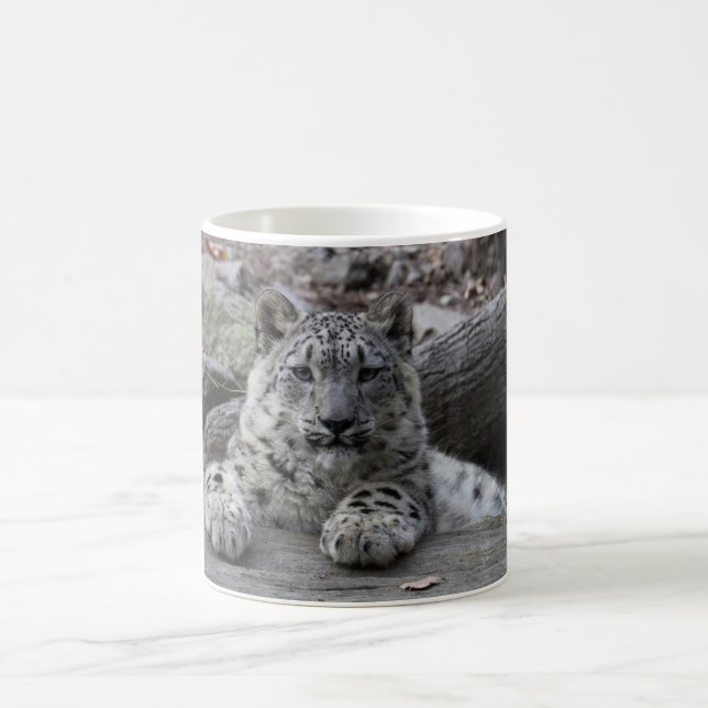 Caneca De Café Assento de Cub do leopardo de neve (Centro)