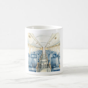 Caneca De Café Assentos de Avião na Janela de Viagens pelo Mundo
