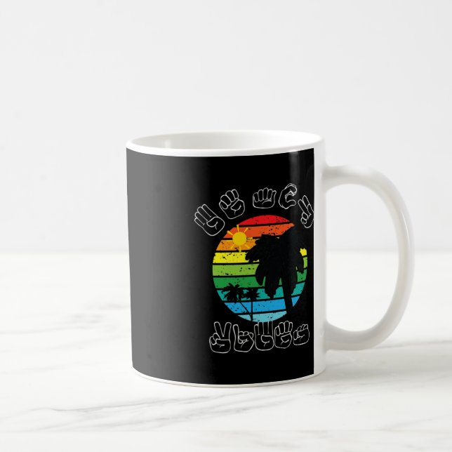 Caneca De Café Assinando o idioma do sinal ASL Roupa Praia com Re (Direita)