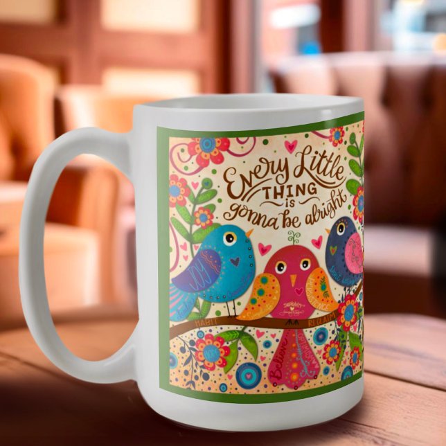 Caneca De Café Assinante de Cotação de Pássaros Timínicos Bonitos (Criador carregado)