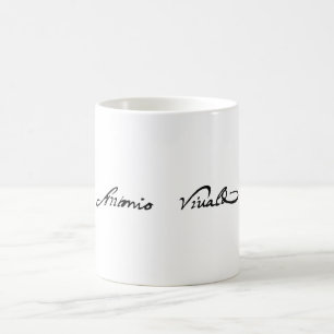 Caneca De Café assinatura autógrafo de Antonio Vivaldi música clá