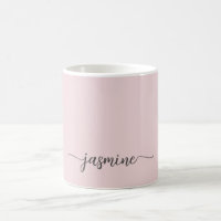 Assinatura de Nome Monograma Rosa Bege Elegante