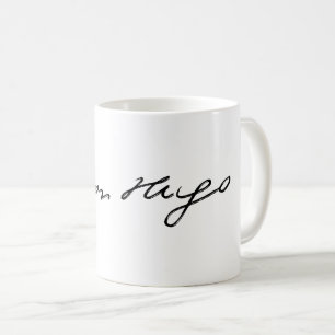 Caneca De Café assinatura de Victor Hugo autógrafo escritor cultu