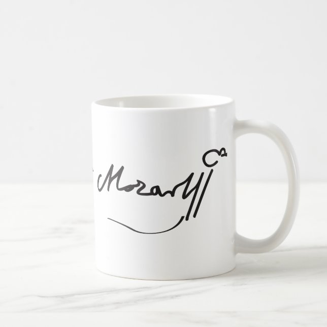 Caneca De Café Assinatura do músico Wolfgang Amadeus Mozart (Direita)