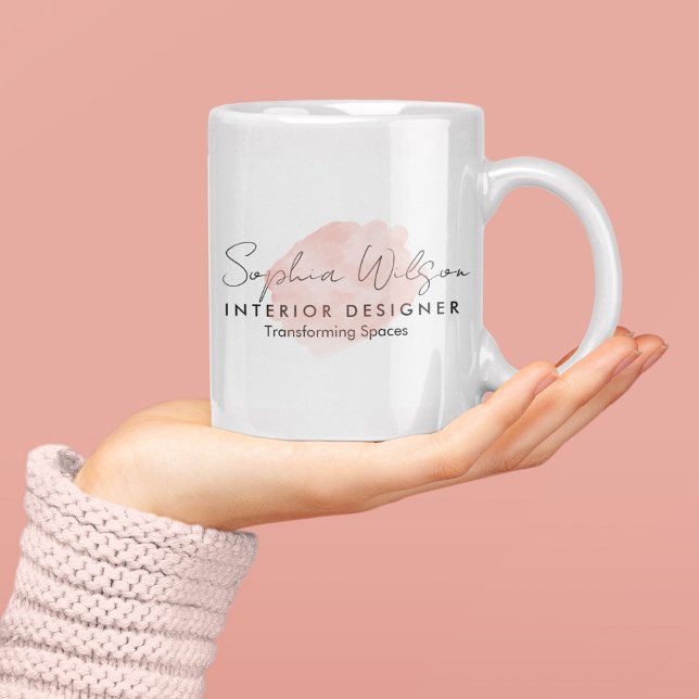 Caneca De Café Assinatura em Aquarela para Negócios Profissionais (Criador carregado)