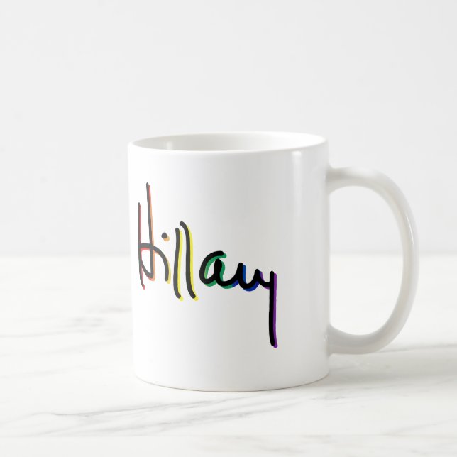 Caneca De Café Assinatura Hillary Clinton Orgulho Arco-Íris - LGB (Direita)