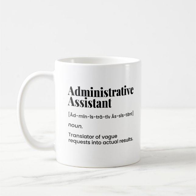 Caneca De Café Assistente administrativo, administrador do escrit (Esquerda)