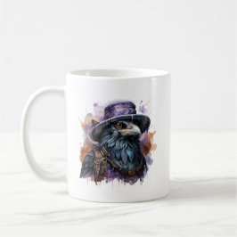 Caneca De Café Assistente de Aquarelas Raven Bird