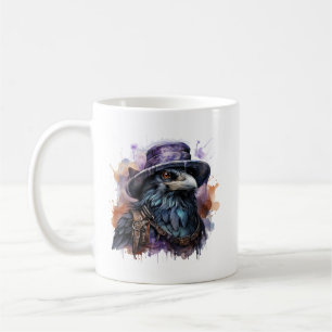 Caneca De Café Assistente de Aquarelas Raven Bird