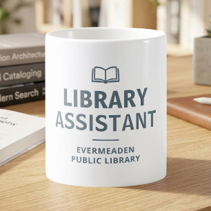 Caneca De Café Assistente de Biblioteca Amante de Livros Personal