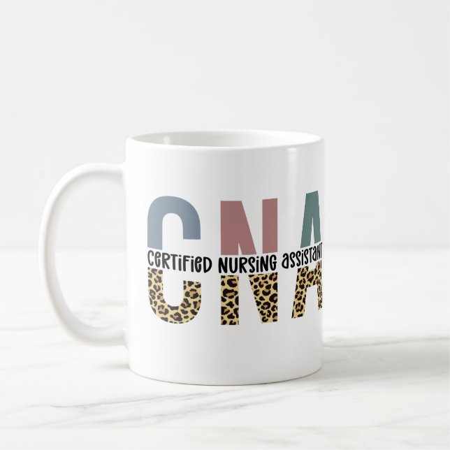 Caneca De Café Assistente de Enfermagem Certificado CNA Cheetah I (Esquerda)