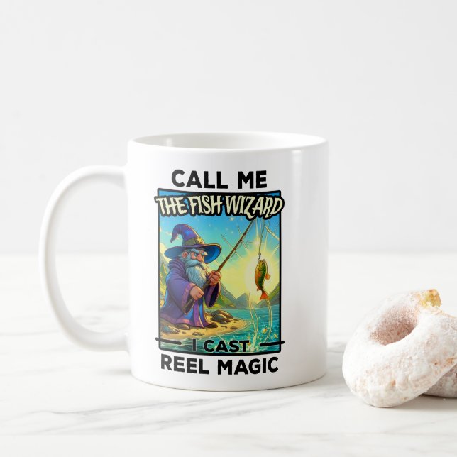 Caneca De Café Assistente de Pesca Fantasia - Reel Magic (Com Donut)