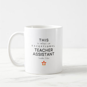 Caneca De Café Assistente de Professor Excepcional Nome Personali