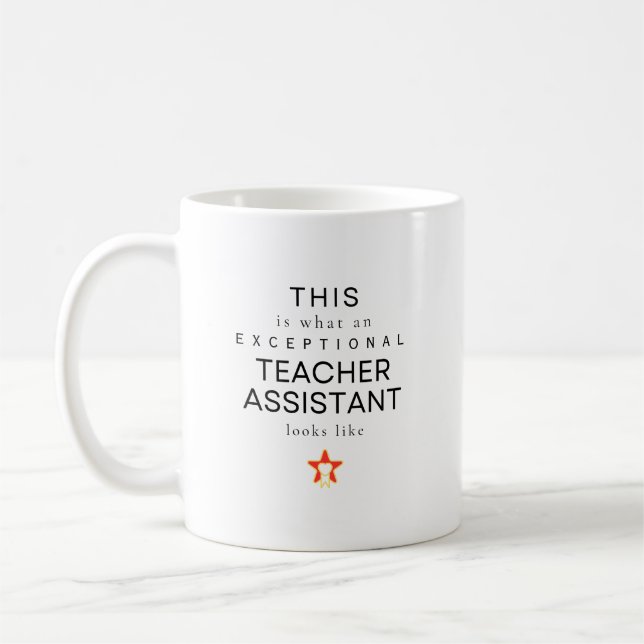 Caneca De Café Assistente de Professor Excepcional Nome Personali (Esquerda)