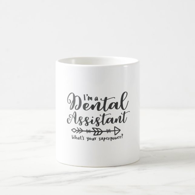 Caneca De Café Assistente dentário, dentista, super poder (Centro)