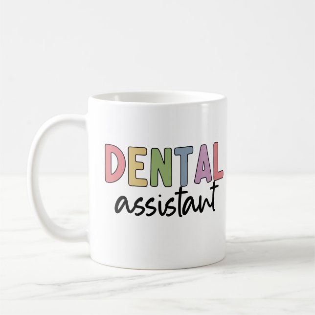 Caneca De Café Assistente dentário | Presentes para Dentista Assi (Esquerda)