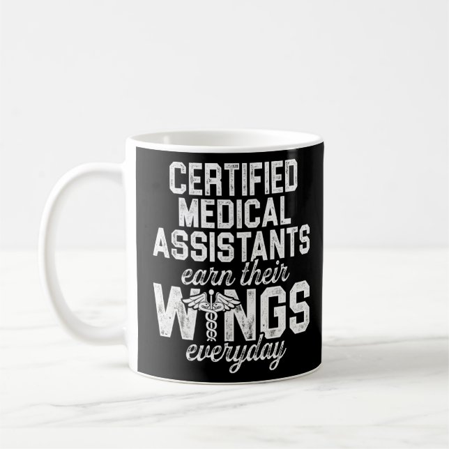 Caneca De Café Assistente Médico Certificado Cma Assistente de Ga (Esquerda)