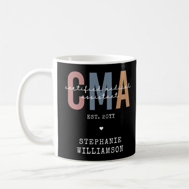 Caneca De Café Assistente médico certificado CMA personalizado (Esquerda)
