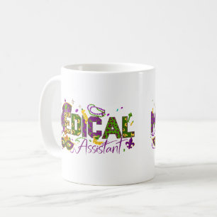 Caneca De Café Assistente Médico - Mardi Gras