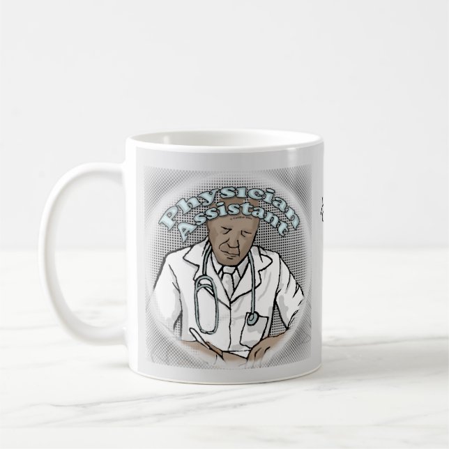 Caneca De Café Assistente médico masculino negro (Esquerda)