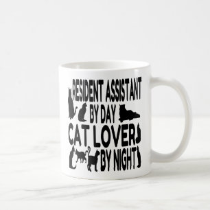 Caneca De Café Assistente Residente do Gato Lover