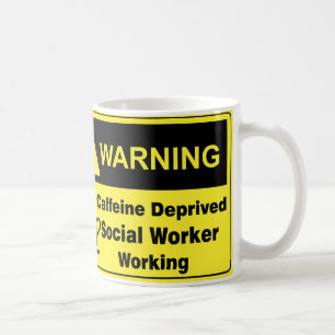 Caneca De Café Assistente social de advertência da cafeína