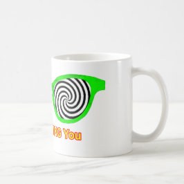 Caneca De Café Assistindo Hypnotize Óculos De Sol Escarem Verde O