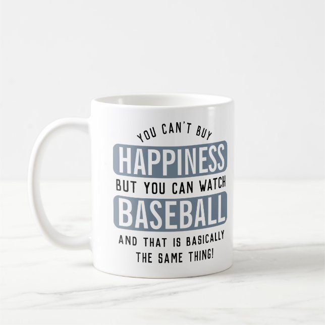 Caneca De Café Assistir Baseball é Felicidade Beisebol Engraçado (Esquerda)