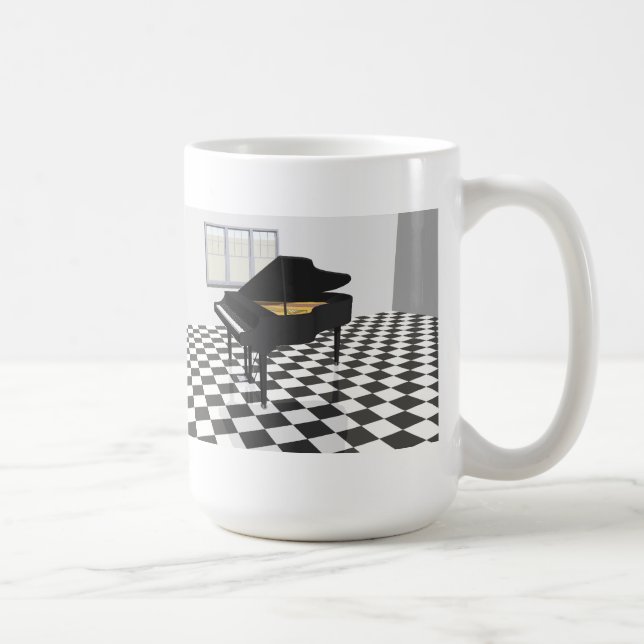 Caneca De Café Assoalho do piano de cauda & de azulejo: modelo (Direita)