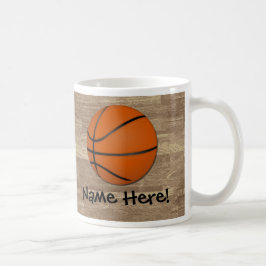 Caneca De Café Assoalho personalizado da madeira do basquetebol