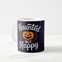 Caneca De Café Assombrado, Mas Feliz Personalizado