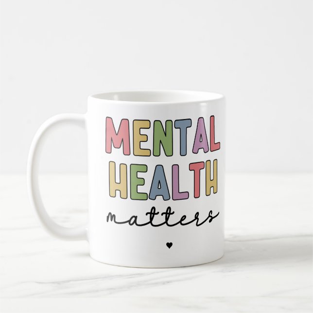 Caneca De Café Assuntos de Saúde Mental | Sensibilização para a s (Esquerda)