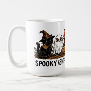 Caneca De Café Assustador e Selvagem Triplo de Gato Coruja Raposa