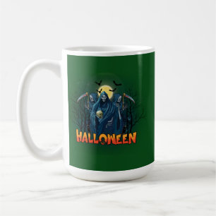 Caneca De Café Assustador Esqueleto Noturno Halloween, Meu Humor