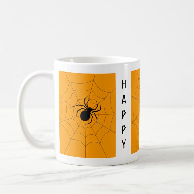 Caneca De Café Assustador Negro Viúva Aranha Feliz Dia das Bruxas (Esquerda)
