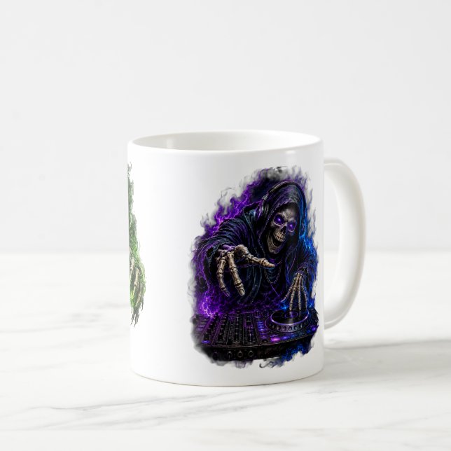 Caneca de Café Assustadora Réquiem de Halloween Ro (Frente Esquerda)
