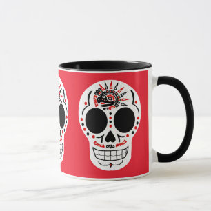 Caneca de café asteca de CasaQ Eagle Calavera