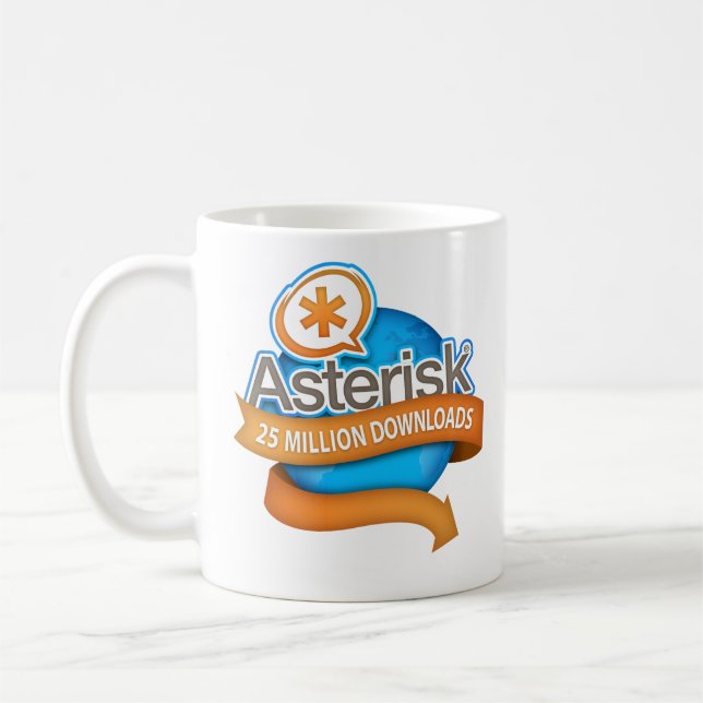 Caneca De Café Asterisco 25 Milhões De Downloads Mug (Esquerda)