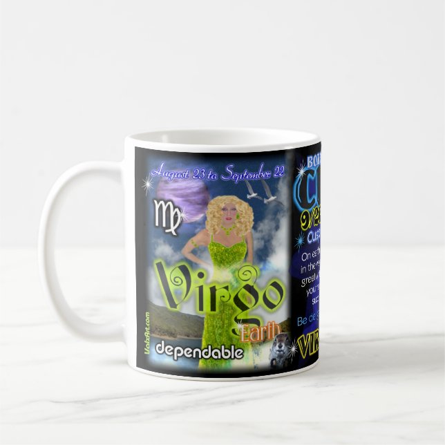 Caneca De Café Astrologia do limite do Libra do Virgo (Esquerda)