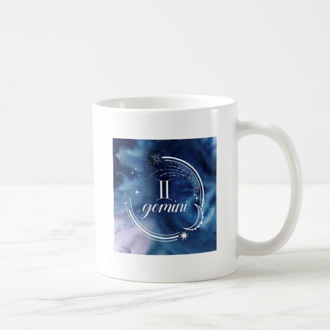 Caneca De Café Astrologia por Aquarela - Gemini (Direita)