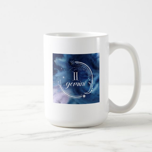 Caneca De Café Astrologia por Aquarela - Gemini (Direita)