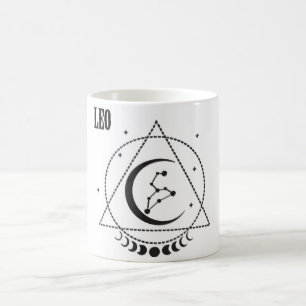 Caneca De Café Astrologia/Símbolo Zodiac/Leo