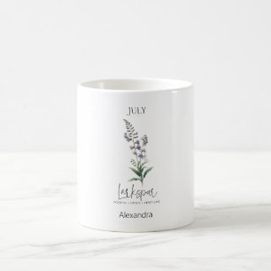 Caneca De Café Astrology Birth Mês julho   Flor Larkspur