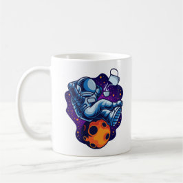 Caneca De Café Astronaut Relaxando Com Café