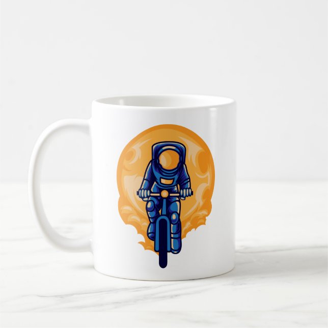 Caneca De Café Astronauta Andando de Bicicleta (Esquerda)